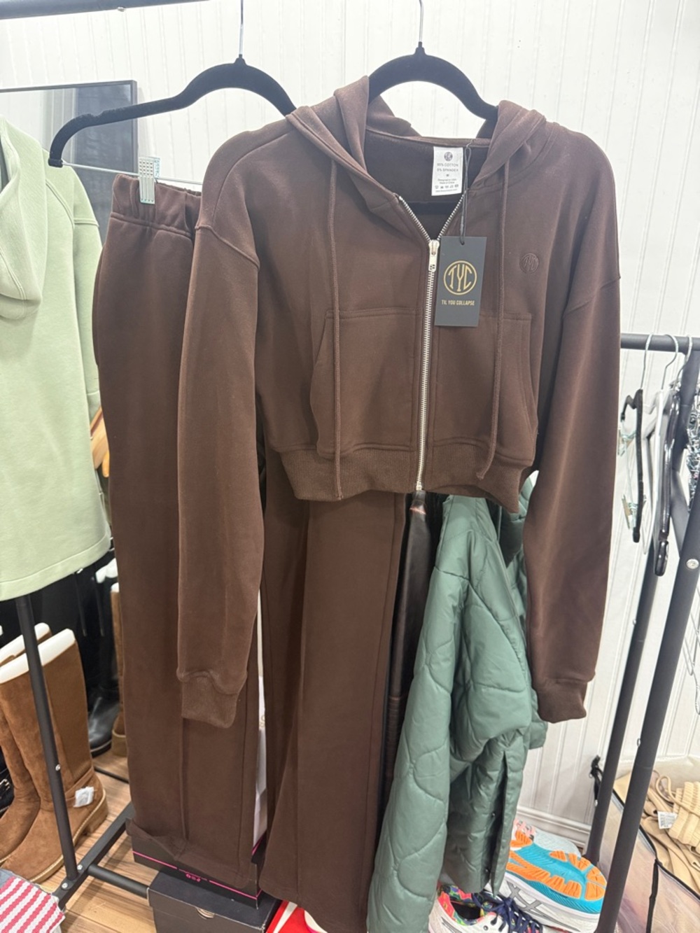 NWT Women’s Til You Collapse Chocolate Brown Zip Hoodie